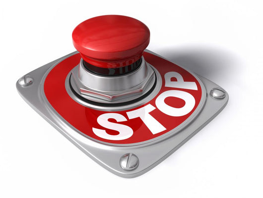Stop Button Over White Wall Decal