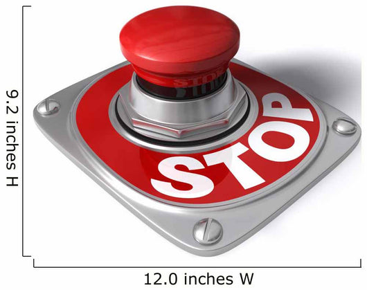 Stop Button Over White Wall Decal