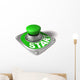 Start Button Over White Wall Decal