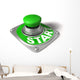 Start Button Over White Wall Decal