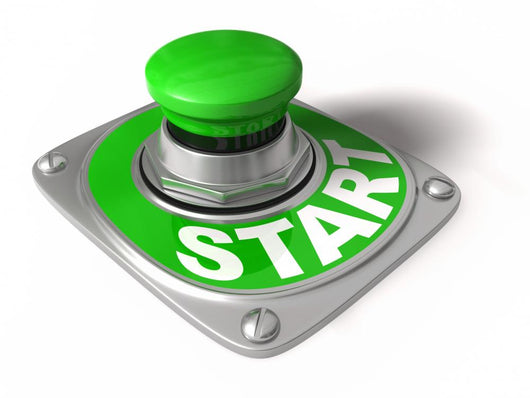 Start Button Over White Wall Decal