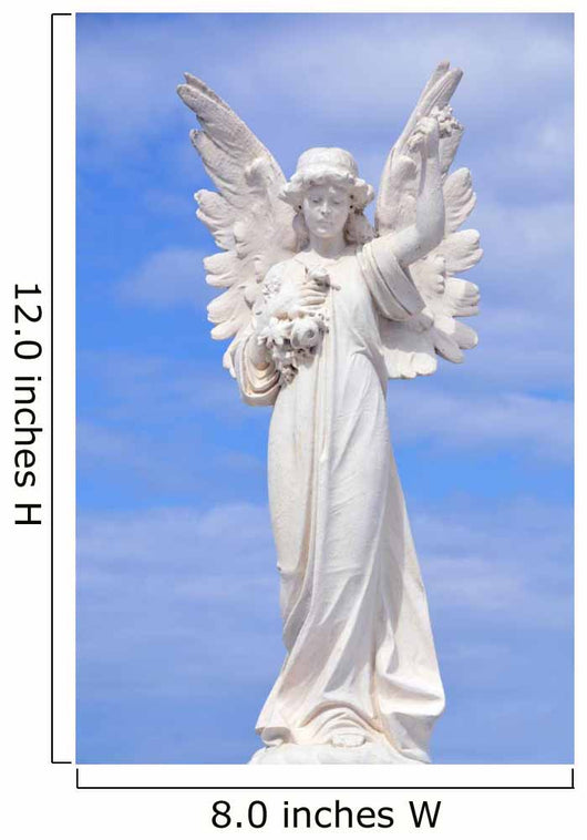 White angel grave yard statue with blue sky Wall Mural