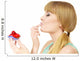 Woman holds cake strawberry cupcake Wall Decal