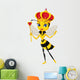 Cartoon queen bee character Wall Decal