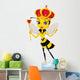 Cartoon queen bee character Wall Decal