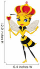 Cartoon queen bee character Wall Decal