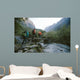 Group of trekkers cross the bridge Wall Mural