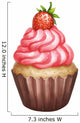 Icon of strawberry cupcake on white isolated background Wall Decal