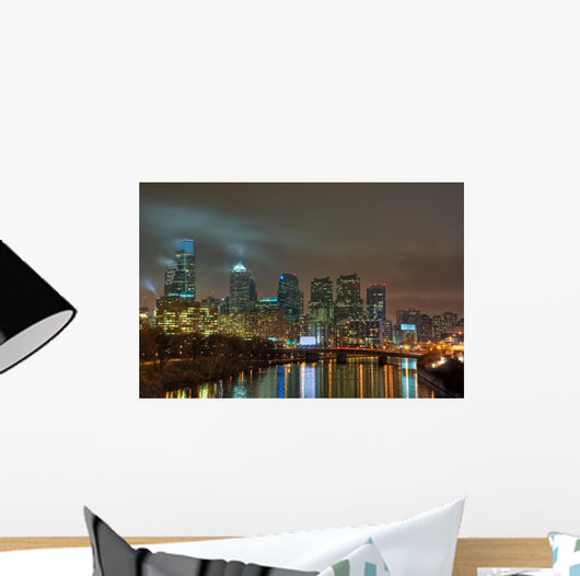 Philadelphia Skyline Night Wall Decal