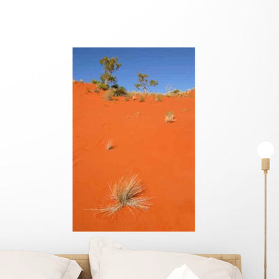 Red Desert Sand Dune Wall Decal shown on a wall