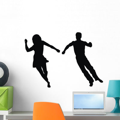 Dancers Wall Decal shown on a wall