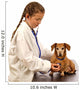 Child little girl playing doctor veterinarian with little dog. Wall Decal