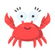 Crab cartoon icon. Illustration for web and mobile design. Wall Decal
