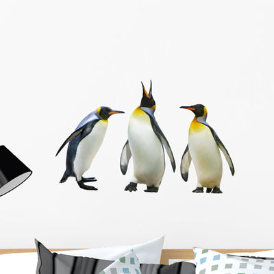 Emperor Penguins Wall Decal Sticker Set shown on a wall