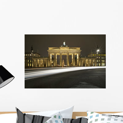 Brandenburg Gate Night Wall Mural shown on a wall