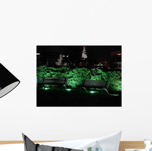 Illuminated Two Benches One Wall Decal