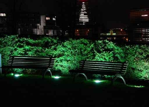 Illuminated Two Benches One Wall Decal