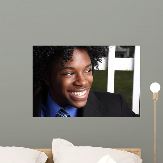 African American teen smiling Wall Mural