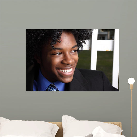 African American teen smiling Wall Mural