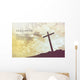Ephesians 2:8 Vintage Bible Verse Background on one cross on a h Wall Mural