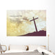 Ephesians 2:8 Vintage Bible Verse Background on one cross on a h Wall Mural