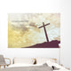 Ephesians 2:8 Vintage Bible Verse Background on one cross on a h Wall Mural