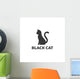 Black Cat Sitting White Wall Decal