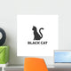 Black Cat Sitting White Wall Decal