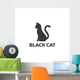 Black Cat Sitting White Wall Decal