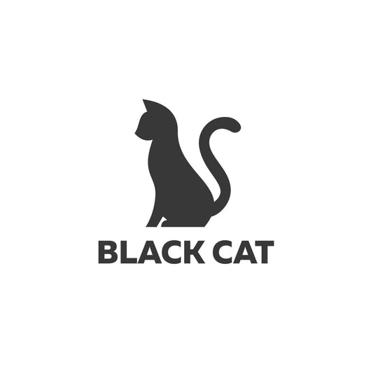 Black Cat Sitting White Wall Decal