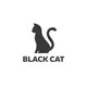 Black Cat Sitting White Wall Decal
