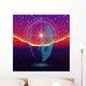Retro Wave Shiny Head Wall Decal