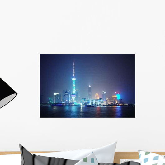Economic Center China-night Shanghai Wall Decal