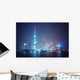Economic Center China-night Shanghai Wall Decal