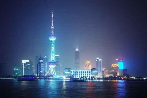 Economic Center China-night Shanghai Wall Decal