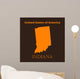 Orange Indiana map - vector illustration. Wall Mural