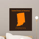 Orange Indiana map - vector illustration. Wall Mural