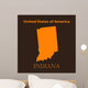 Orange Indiana map - vector illustration. Wall Mural