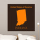 Orange Indiana map - vector illustration. Wall Mural