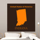 Orange Indiana map - vector illustration. Wall Mural