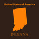 Orange Indiana map - vector illustration. Wall Mural