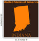Orange Indiana map - vector illustration. Wall Mural