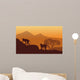 Silhouette of two monkey Wall Mural