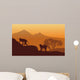 Silhouette of two monkey Wall Mural