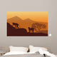 Silhouette of two monkey Wall Mural