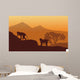 Silhouette of two monkey Wall Mural