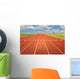 Running Track With Clouds Wall Mural