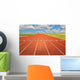 Running Track With Clouds Wall Mural