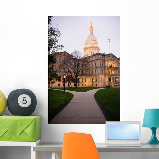 Night Falls Capital Building Wall Decal