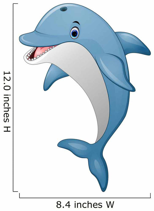 Standing Dolphin cartoon Wall Decal